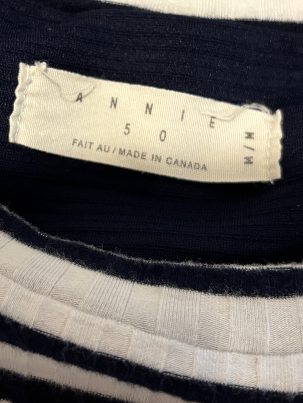 ANNIE 50 Navy & White Striped Tie Front Dress Size M - Picture 3 of 10